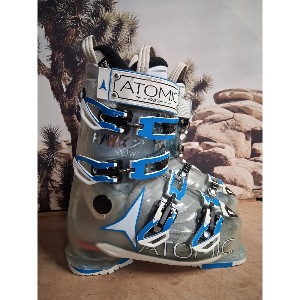 Atomic Hawx 90W Womens Ski Boots 23/23.5 Translucent Blue White 275mm WORN 2X!